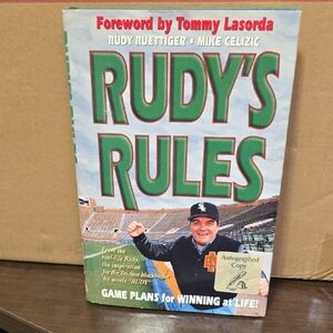 Rudy's Rules Autographed Book with Green Cover